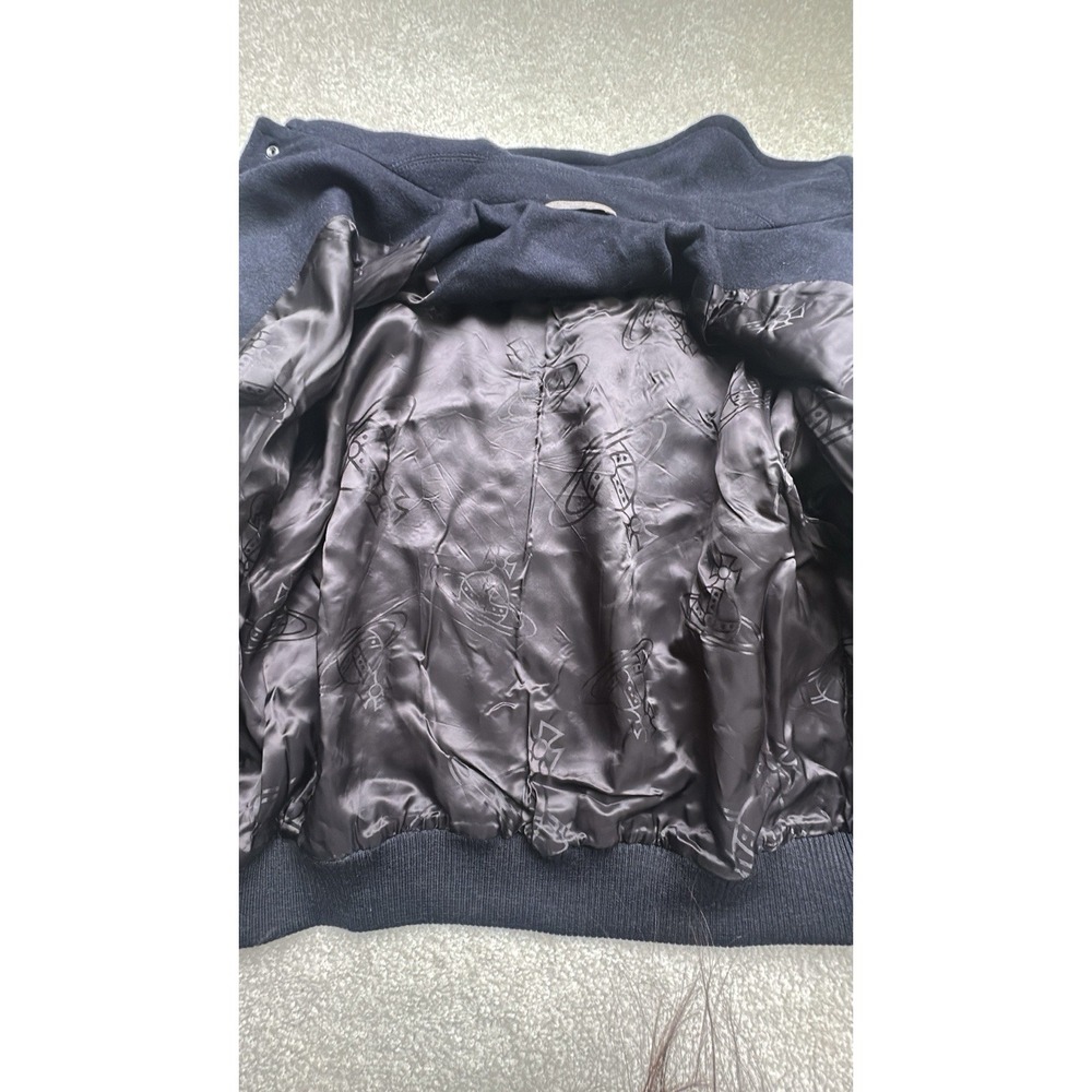 Vivienne Westwood RED LABEL Wool Varsity Jacket Orb Navy Gray New No Tags - Picture 10 of 13